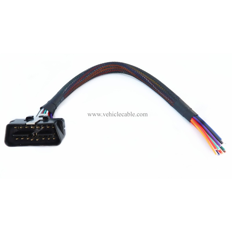 OBD2 J1962 Male to Open End 16pin Pigtail Cable 1ft/30cm (Male Cable) 