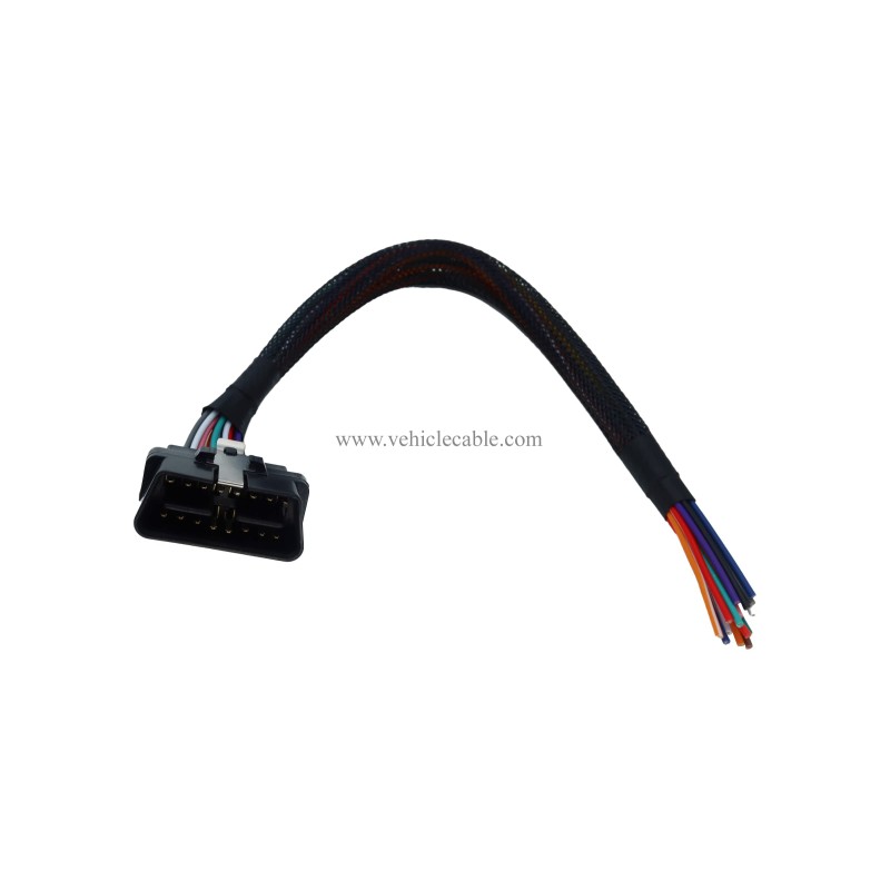 OBD2 J1962 Male to Open End 16pin Pigtail Cable 1ft/30cm (Male Cable) 