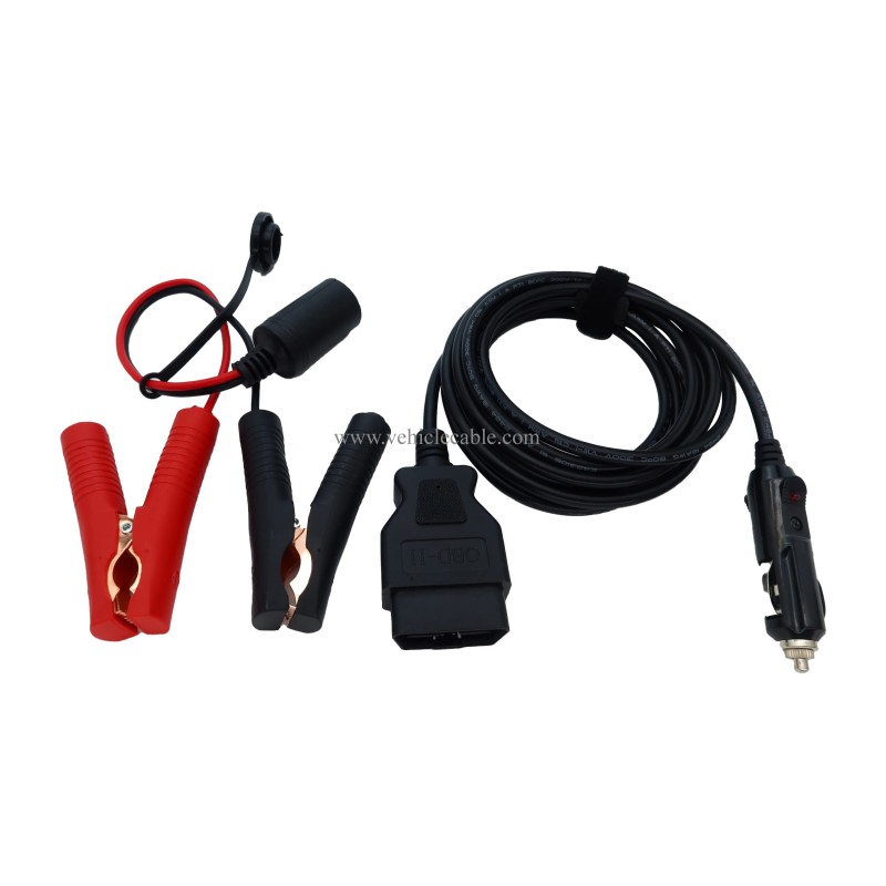 OBD II Vehicle ECU Emergency Power Supply Cable Memery Saver OBD2 to Cigar Lighter