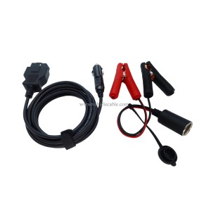 OBD II Vehicle ECU Emergency Power Supply Cable Memery Saver OBD2 to Cigar Lighter 