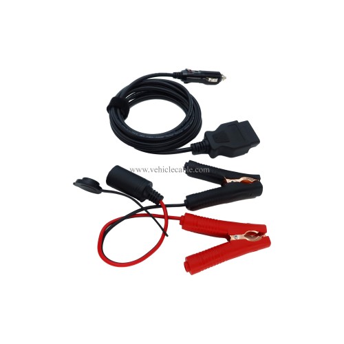 OBD II Vehicle ECU Emergency Power Supply Cable Memery Saver OBD2 to Cigar Lighter