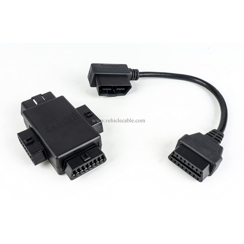 1pcs OBD2 Male to Female Extension Cable 1pcs OBD ii 16Pin J1962 1Male to 3 Female Adapter 
