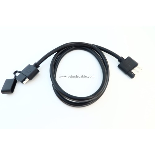 4 Way Trailer Extension Cable 4 Pin Male to Female Wiring Harness Adapter with Overmolded Waterproof Connectors Thick 16AWG Gauge (3ft)
