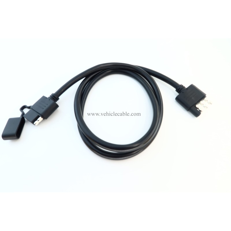 4 Way Trailer Extension Cable 4 Pin Male to Female Wiring Harness Adapter with Overmolded Waterproof Connectors Thick 16AWG Gauge (3ft) 