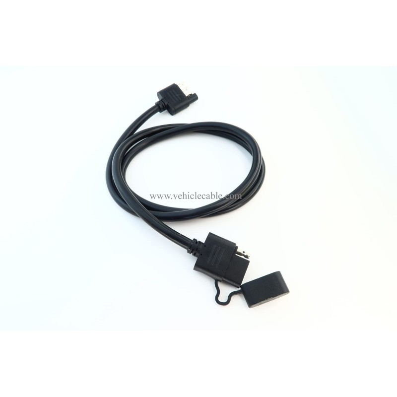4 Way Trailer Extension Cable 4 Pin Male to Female Wiring Harness Adapter with Overmolded Waterproof Connectors Thick 16AWG Gauge (3ft) 