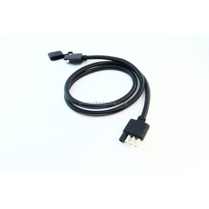 4 Way Trailer Extension Cable 4 Pin Male to Female Wiring Harness Adapter with Overmolded Waterproof Connectors Thick 16AWG Gauge (3ft) 