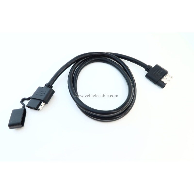 4 Way Trailer Extension Cable 4 Pin Male to Female Wiring Harness Adapter with Overmolded Waterproof Connectors Thick 16AWG Gauge (3ft) 