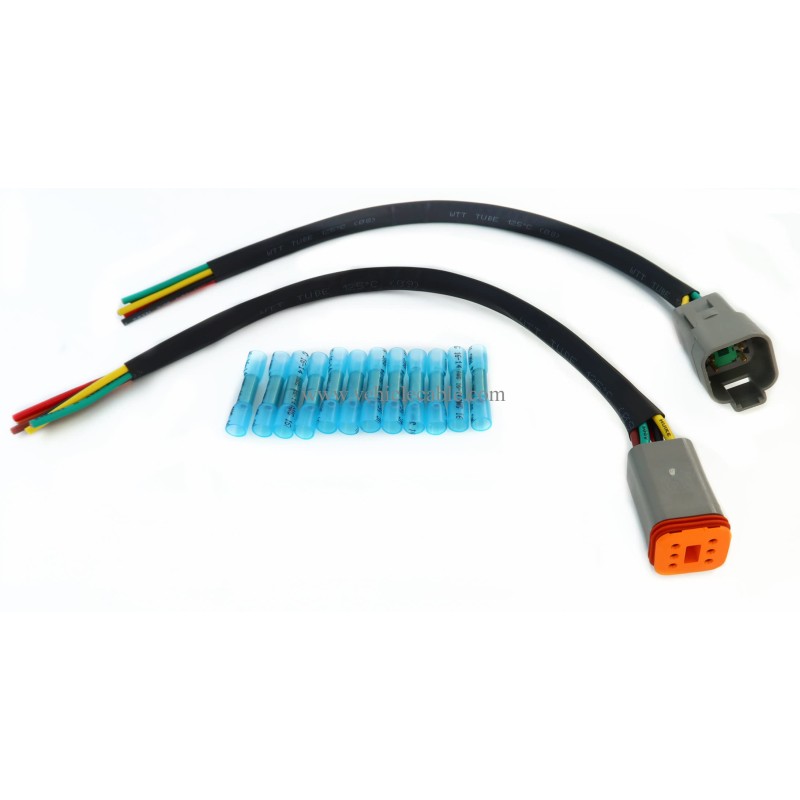  DT Connector Pigtail Cable 6Pin Male and Female 14 AWG 1ft/30cm (6 Pin) 