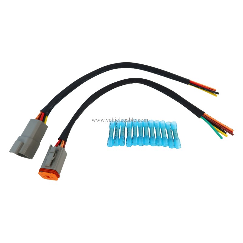  DT Connector Pigtail Cable 6Pin Male and Female 14 AWG 1ft/30cm (6 Pin) 