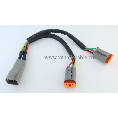 DT 4 Way Connector Plug Splitter Wire Harness 1 Male to 2 Female DT 4 Pin 1-2 SplitterCable 1ft/30cm