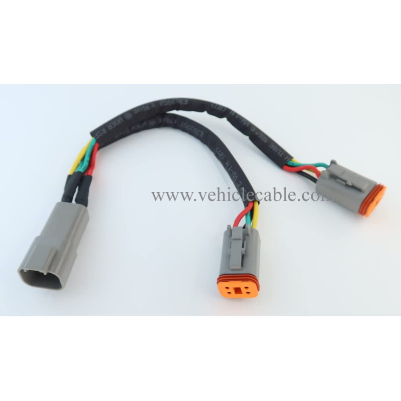 DT 4 Way Connector Plug Splitter Wire Harness 1 Male to 2 Female DT 4 Pin 1-2 SplitterCable 1ft/30cm 