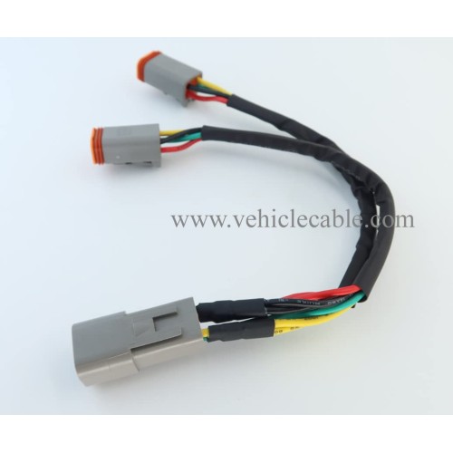DT 4 Way Connector Plug Splitter Wire Harness 1 Male to 2 Female DT 4 Pin 1-2 SplitterCable 1ft/30cm