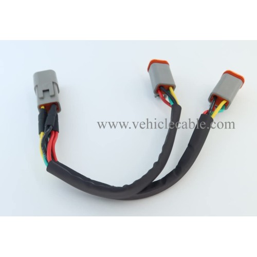 DT 4 Way Connector Plug Splitter Wire Harness 1 Male to 2 Female DT 4 Pin 1-2 SplitterCable 1ft/30cm