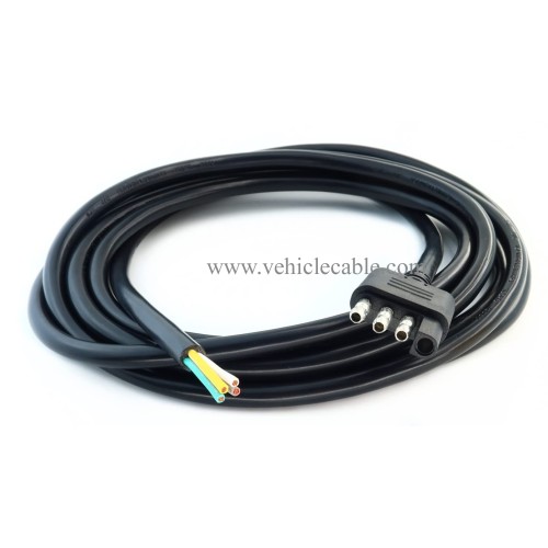 4Pin Trailer Male to Open Cable Wiring Harness for Trailer Hitch Wiring (12ft)