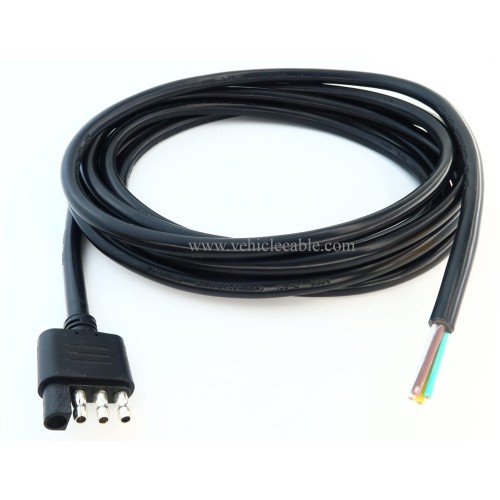 4Pin Trailer Male to Open Cable Wiring Harness for Trailer Hitch Wiring (12ft)