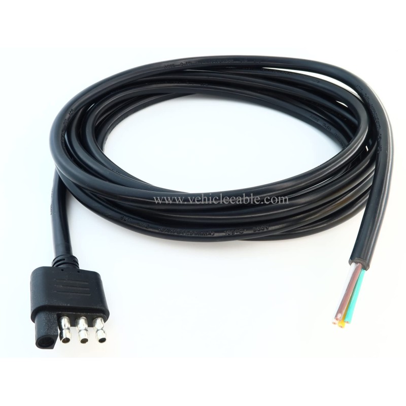 4Pin Trailer Male to Open Cable Wiring Harness for Trailer Hitch Wiring (12ft) 