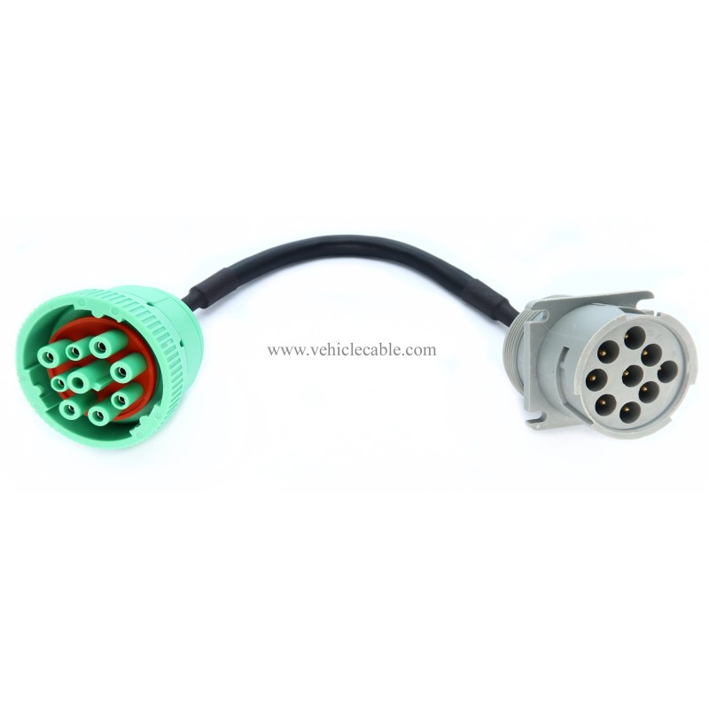 9Pin J1939 Green Type-2 to Cat 9Pin Converting Cable 