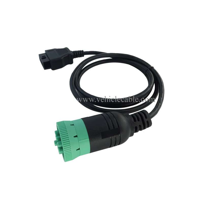 MITOB Long Cable Type 2 Green 9 Pin J1939 to OBD2 Female Port Cable 3ft/1m 