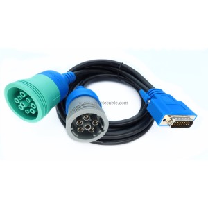 MITOB DB15 to 9pin J1939 and 6pin J1708 Splitter Y Cable for USB Link1 