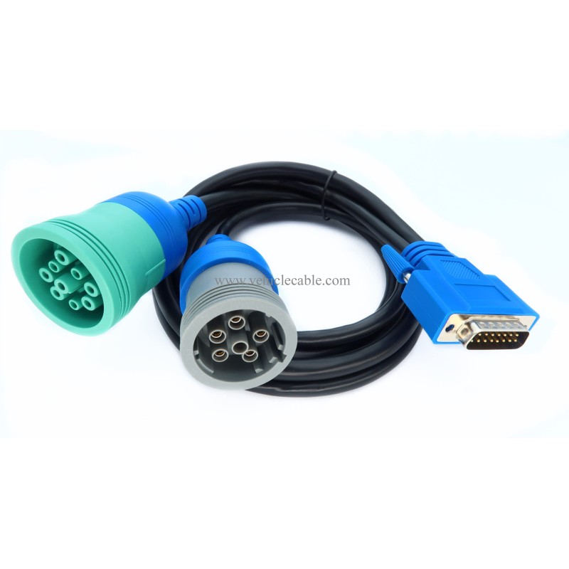 MITOB DB15 to 9pin J1939 and 6pin J1708 Splitter Y Cable for USB Link1 