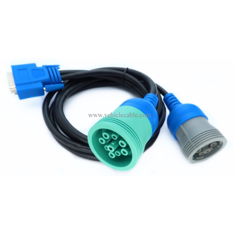 MITOB DB15 to 9pin J1939 and 6pin J1708 Splitter Y Cable for USB Link1 