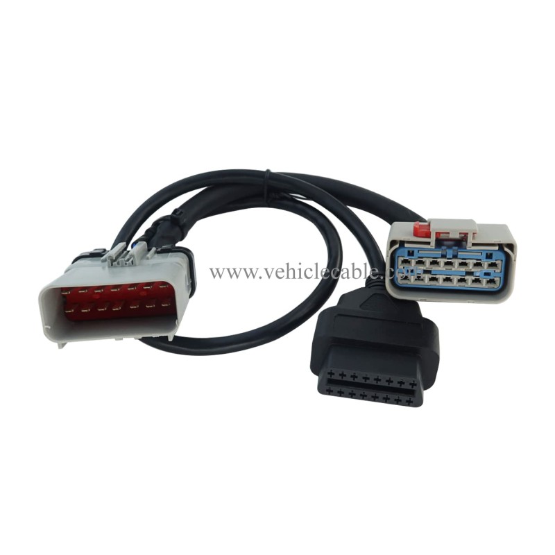 14pin RP1226 Male to 14pin RP-1226 Female to OBD2 Female Spliter Cable Splitter Cable 