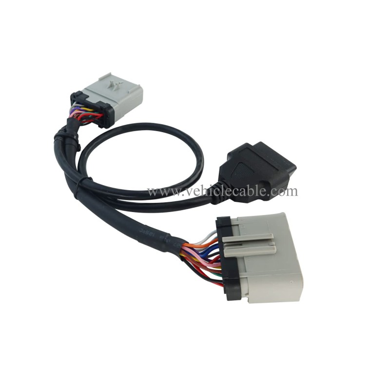 14pin RP1226 Male to 14pin RP-1226 Female to OBD2 Female Spliter Cable Splitter Cable 