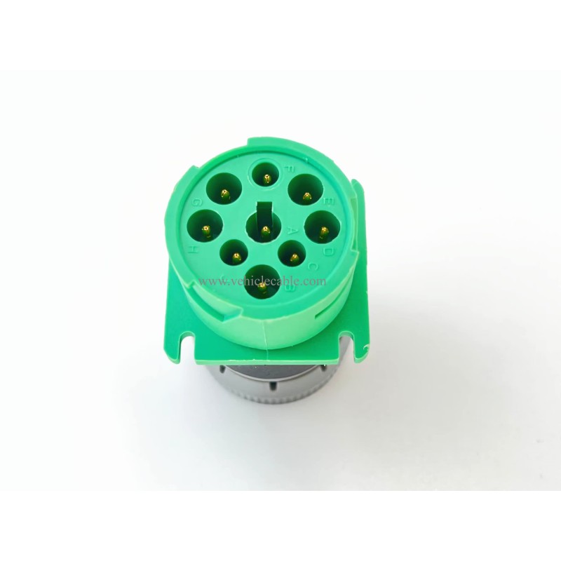 J1939-J1708 Adapter Green 9Pin Type 2 to 6Pin Adapter for Truck Freightliner 