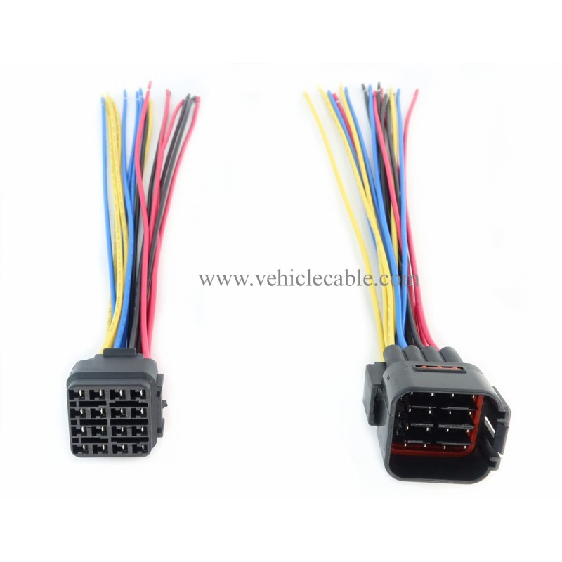 WBLD 16 Pin Way Waterproof Electrical Connector Plug Male and Female Replacement Pigtail Cable 6" for Car Automotive 