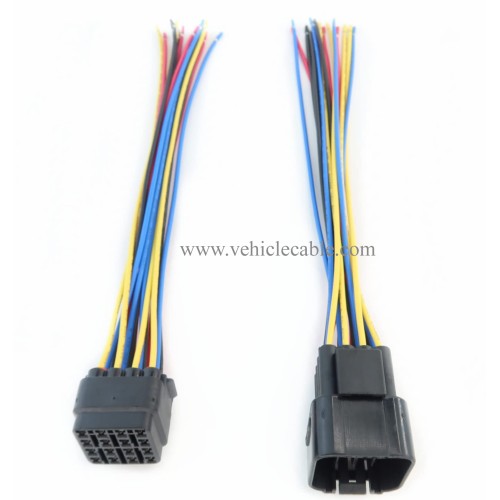 WBLD 16 Pin Way Waterproof Electrical Connector Plug Male and Female Replacement Pigtail Cable 6" for Car Automotive