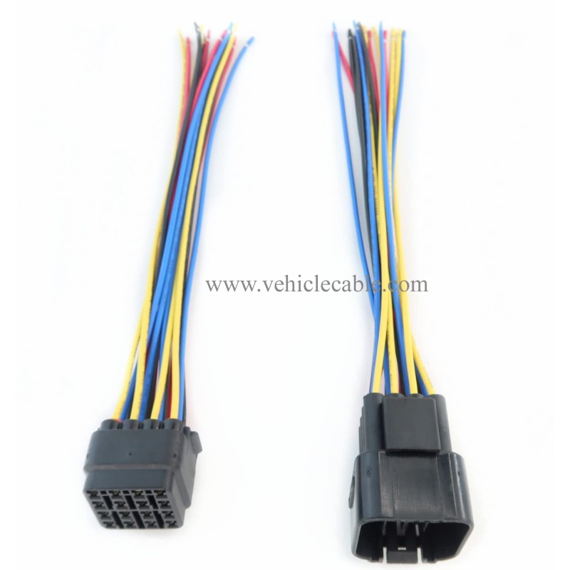 WBLD 16 Pin Way Waterproof Electrical Connector Plug Male and Female Replacement Pigtail Cable 6" for Car Automotive 