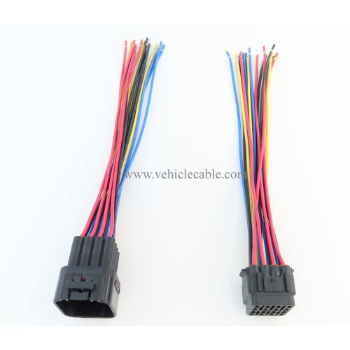 WBLD 16 Pin Way Waterproof Electrical Connector Plug Male and Female Replacement Pigtail Cable 6" for Car Automotive