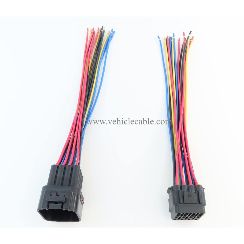 WBLD 16 Pin Way Waterproof Electrical Connector Plug Male and Female Replacement Pigtail Cable 6" for Car Automotive 