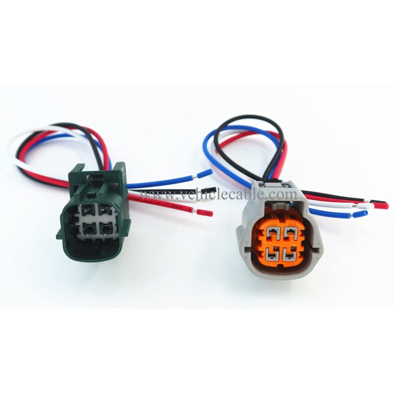 1pcs Male and 1pcs Female Connector 4 pin 4-Way Plug for O2 Sensor Pigtail Cable Compatible with Nissan Subaru Infiniti RS04FG 