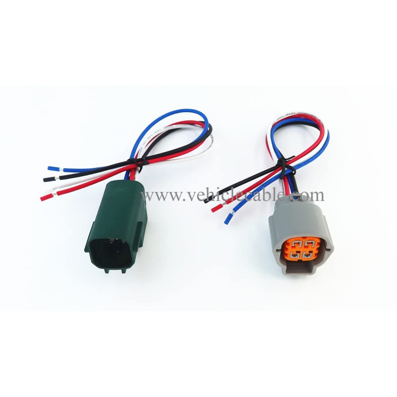 1pcs Male and 1pcs Female Connector 4 pin 4-Way Plug for O2 Sensor Pigtail Cable Compatible with Nissan Subaru Infiniti RS04FG 