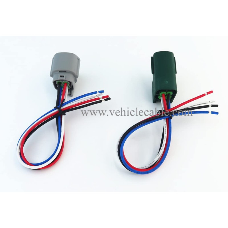 1pcs Male and 1pcs Female Connector 4 pin 4-Way Plug for O2 Sensor Pigtail Cable Compatible with Nissan Subaru Infiniti RS04FG 