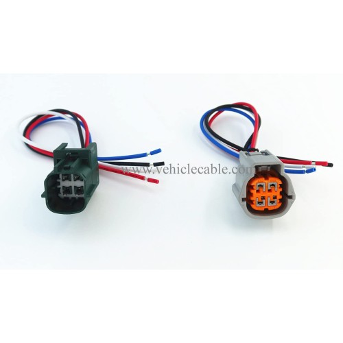 1pcs Male and 1pcs Female Connector 4 pin 4-Way Plug for O2 Sensor Pigtail Cable Compatible with Nissan Subaru Infiniti RS04FG