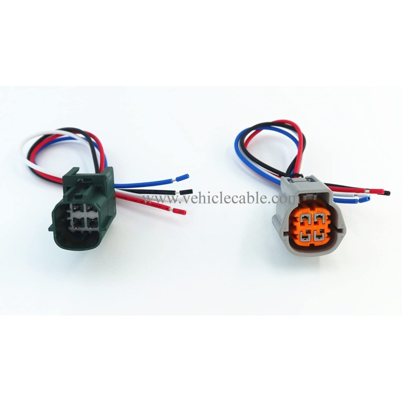 1pcs Male and 1pcs Female Connector 4 pin 4-Way Plug for O2 Sensor Pigtail Cable Compatible with Nissan Subaru Infiniti RS04FG 