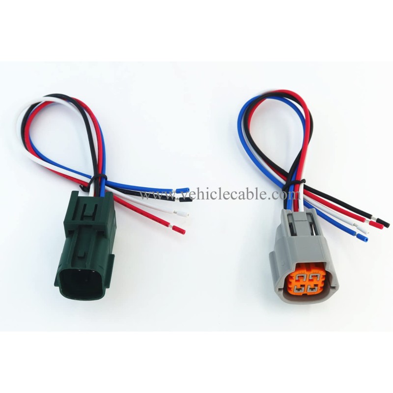 1pcs Male and 1pcs Female Connector 4 pin 4-Way Plug for O2 Sensor Pigtail Cable Compatible with Nissan Subaru Infiniti RS04FG 