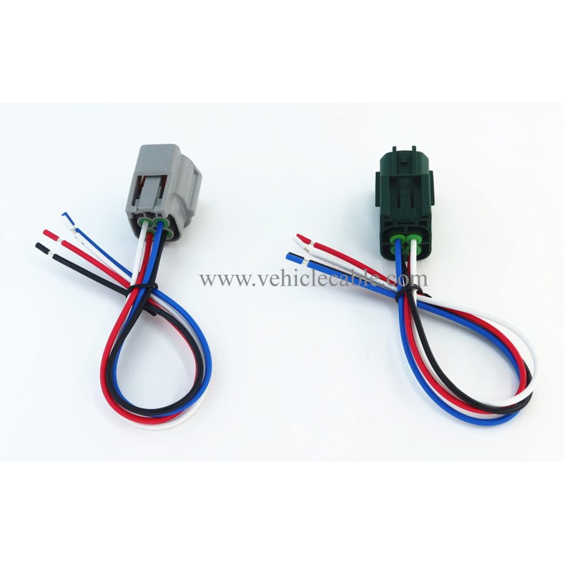 1pcs Male and 1pcs Female Connector 4 pin 4-Way Plug for O2 Sensor Pigtail Cable Compatible with Nissan Subaru Infiniti RS04FG 