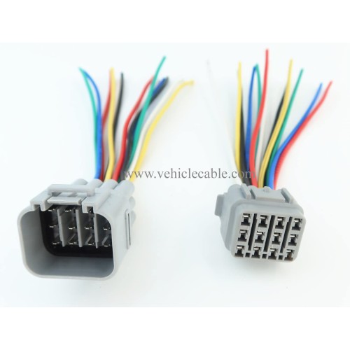 1pcs Male and 1pcs Female 12 Pin Plug Connector Pigtail Cable 12 Way Waterproof Wiring Harness 6inch