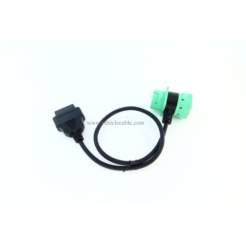 Green 9 Pin Male to 9 Pin Female to OBD 2 Extension Cable J1939 to OBD ii 16pin Adapter Cable 