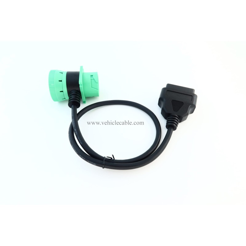 Green 9 Pin Male to 9 Pin Female to OBD 2 Extension Cable J1939 to OBD ii 16pin Adapter Cable 