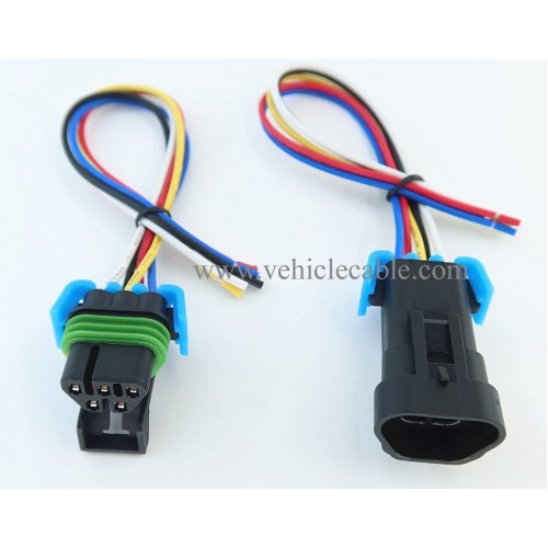 Male and Female Wire Harenss Pigtail Cable Sealed 5 pin Headlight Assembly Pigtail Connector Set Compatible with GM Pontiac G6