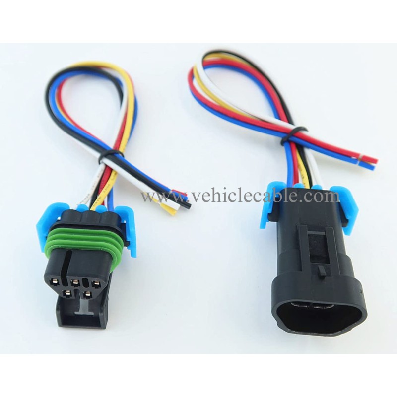 Male and Female Wire Harenss Pigtail Cable Sealed 5 pin Headlight Assembly Pigtail Connector Set Compatible with GM Pontiac G6 