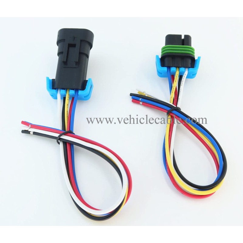 Male and Female Wire Harenss Pigtail Cable Sealed 5 pin Headlight Assembly Pigtail Connector Set Compatible with GM Pontiac G6 