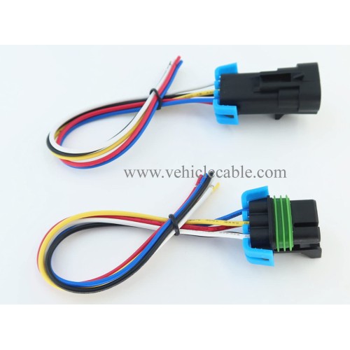 Male and Female Wire Harenss Pigtail Cable Sealed 5 pin Headlight Assembly Pigtail Connector Set Compatible with GM Pontiac G6