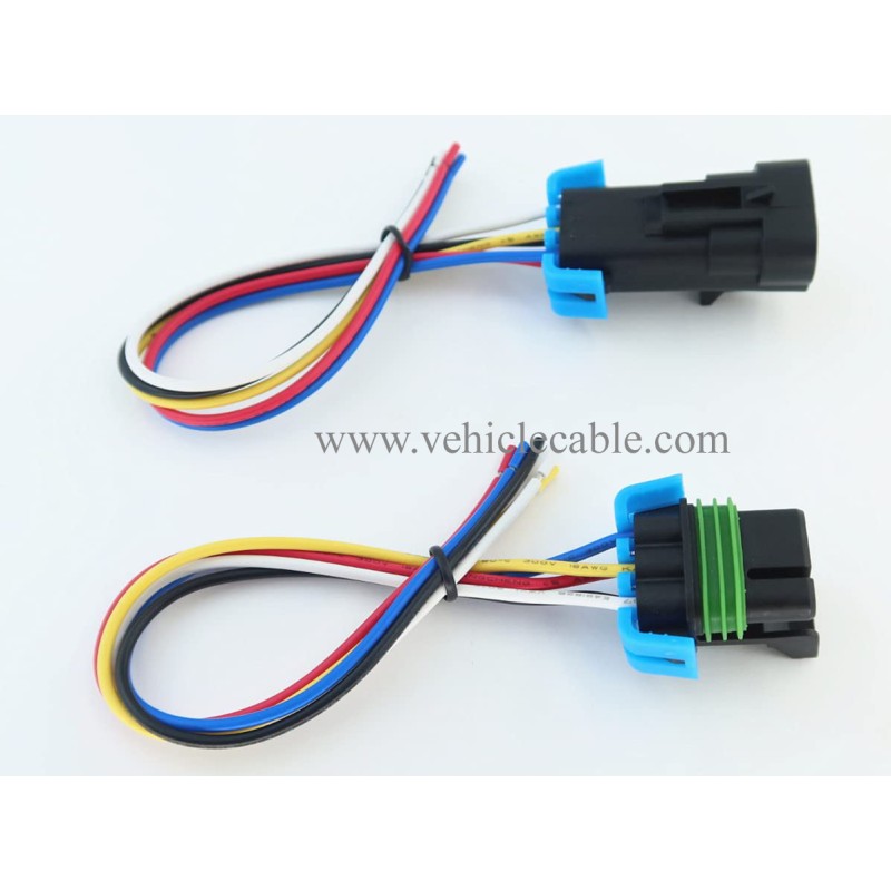 Male and Female Wire Harenss Pigtail Cable Sealed 5 pin Headlight Assembly Pigtail Connector Set Compatible with GM Pontiac G6 
