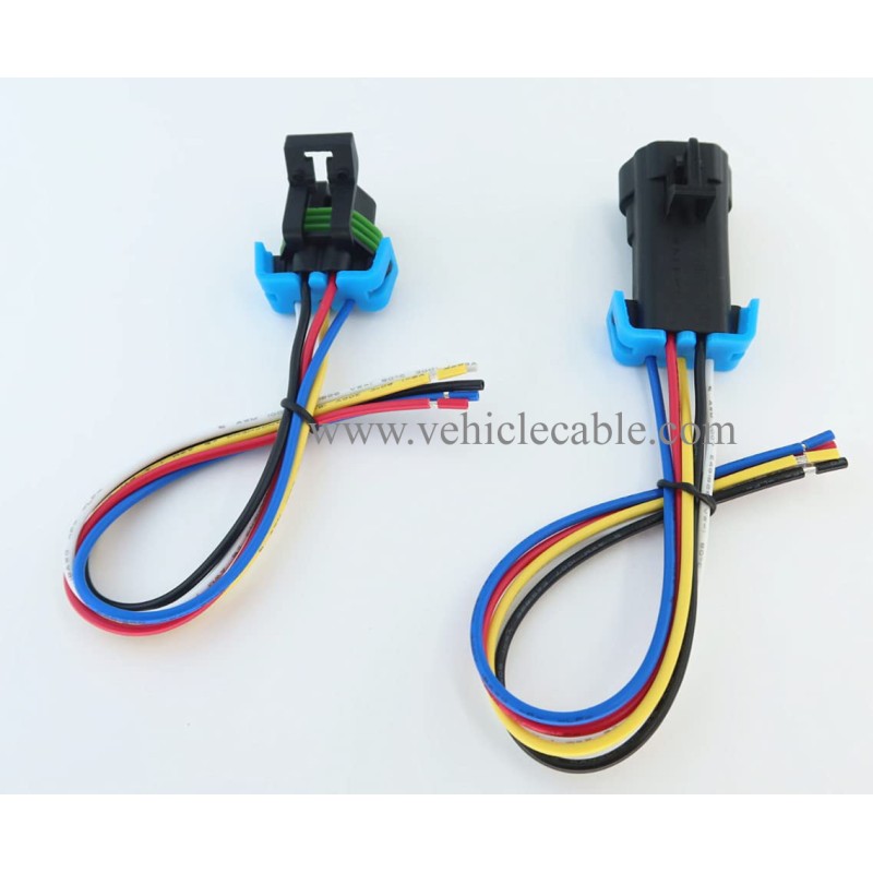 Male and Female Wire Harenss Pigtail Cable Sealed 5 pin Headlight Assembly Pigtail Connector Set Compatible with GM Pontiac G6 