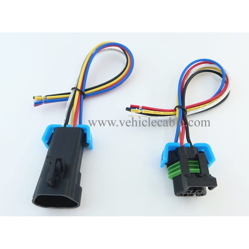 Male and Female Wire Harenss Pigtail Cable Sealed 5 pin Headlight Assembly Pigtail Connector Set Compatible with GM Pontiac G6 